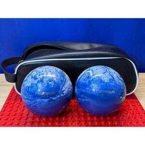 Paramount USA Blue White Marble Swirl Bowling Balls Pair with Black Carry Bag